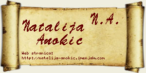 Natalija Anokić vizit kartica
